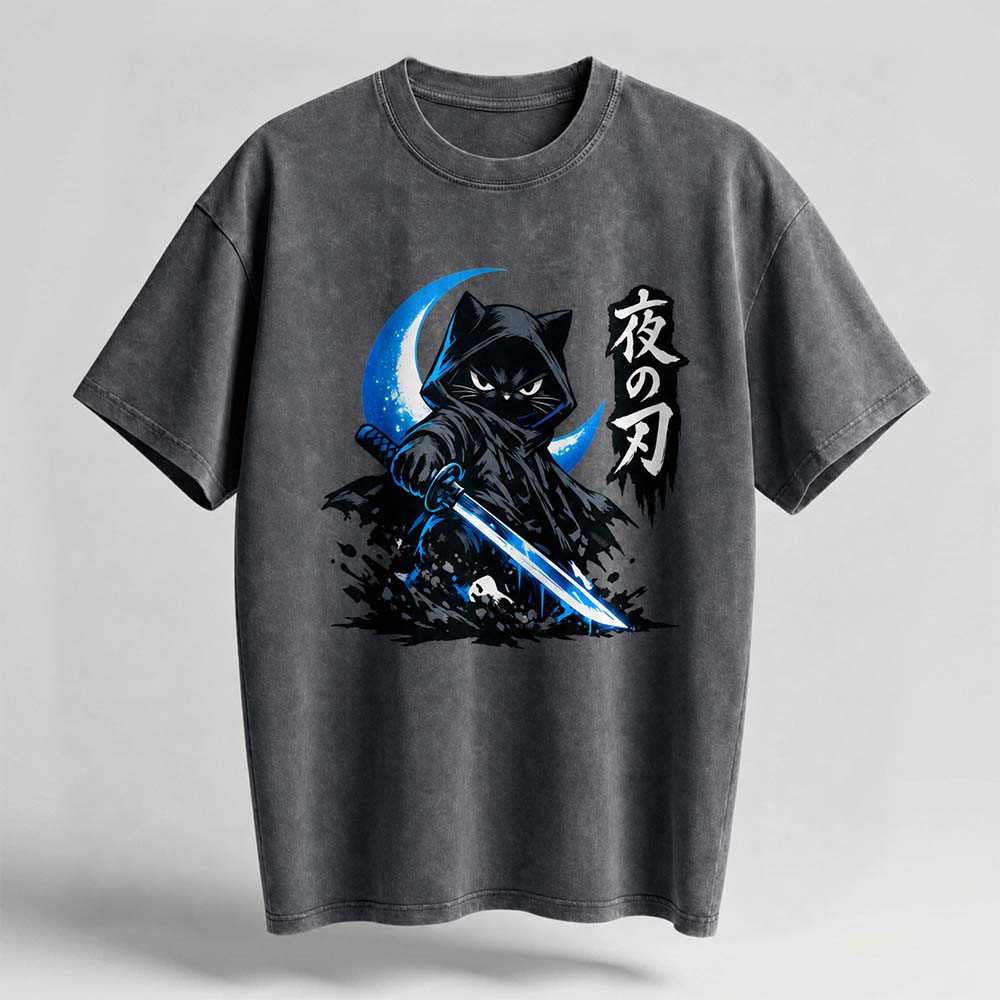 Blade of the Night Oversized Cotton T-Shirt