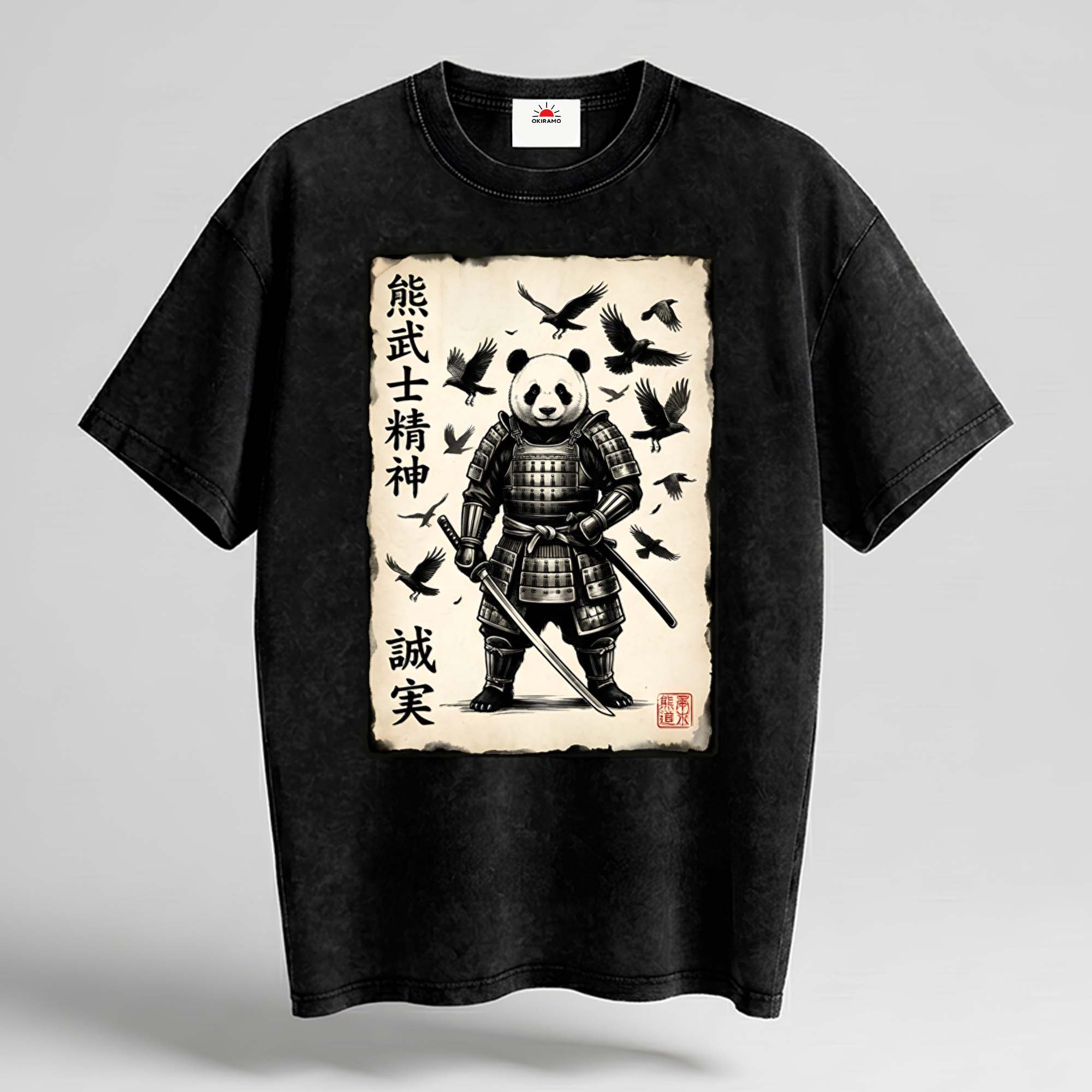 Panda Samurai Oversized Cotton T-Shirt