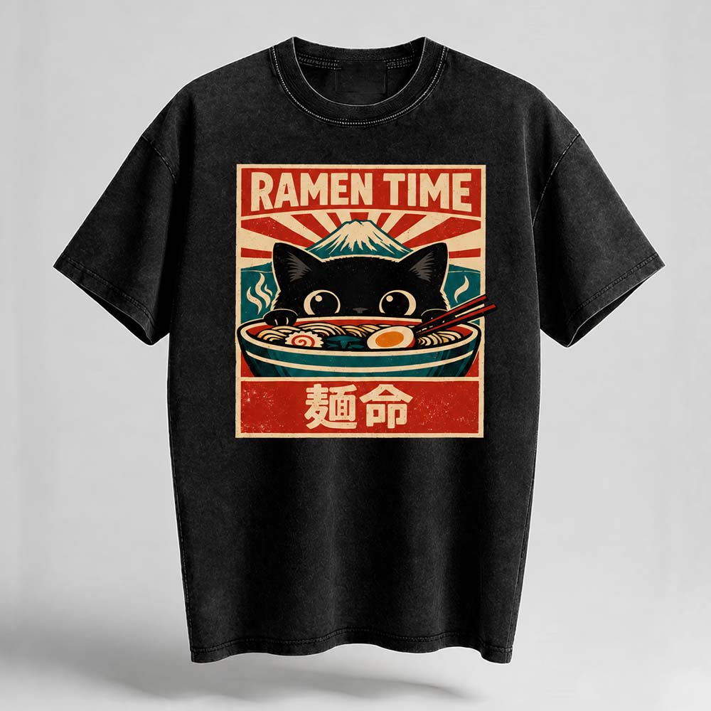 RAMEN TIME Oversized Cotton T-Shirt