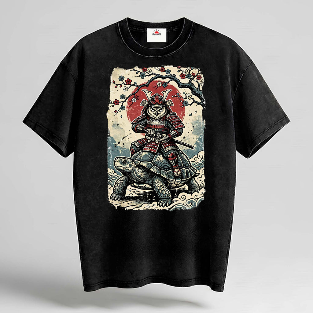 Samurai Owl Oversized Cotton T-Shirt