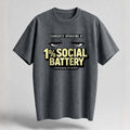 1% Social Battery Oversized Cotton T-Shirt