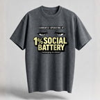 1% Social Battery Oversized Cotton T-Shirt
