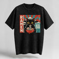 Ramen Cat Oversized Cotton T-Shirt