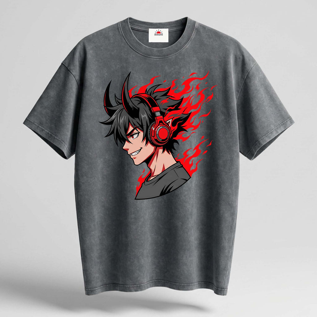 Fire Beats Oversized Cotton T-Shirt