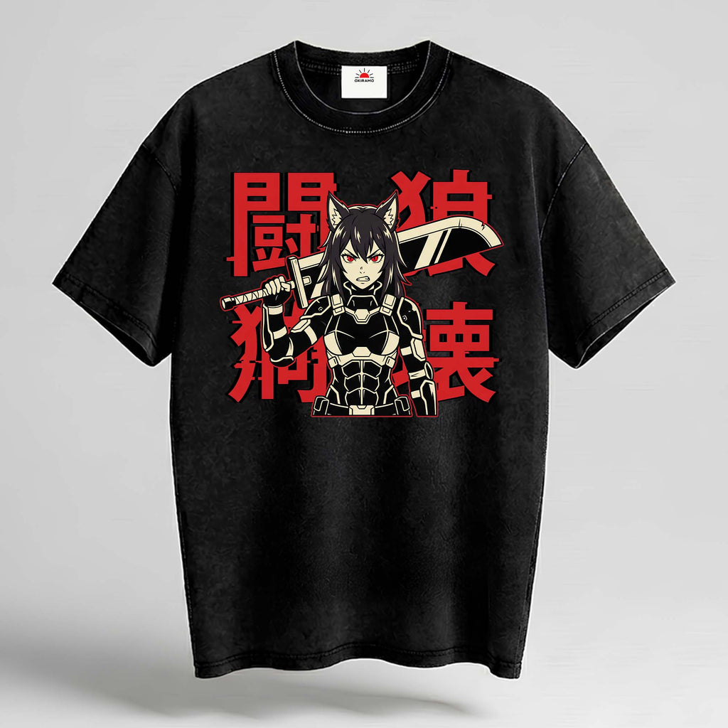 Wolf Beast Warrior Oversized Cotton T-Shirt