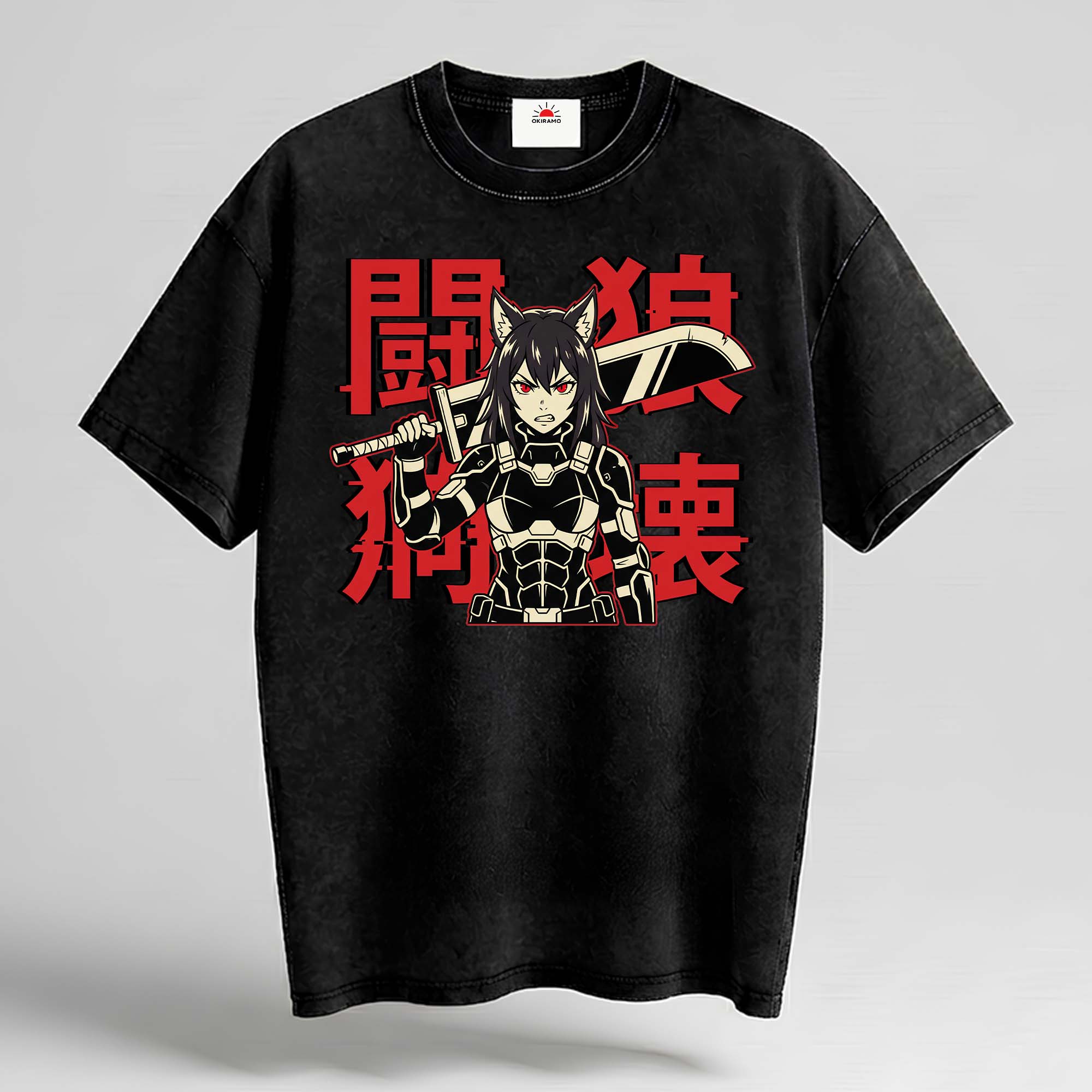 Wolf Beast Warrior Oversized Cotton T-Shirt