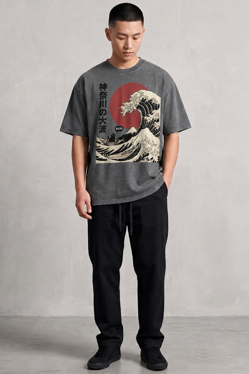 Bruh Wave Oversized Cotton T-Shirt