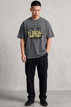 1% Social Battery Oversized Cotton T-Shirt