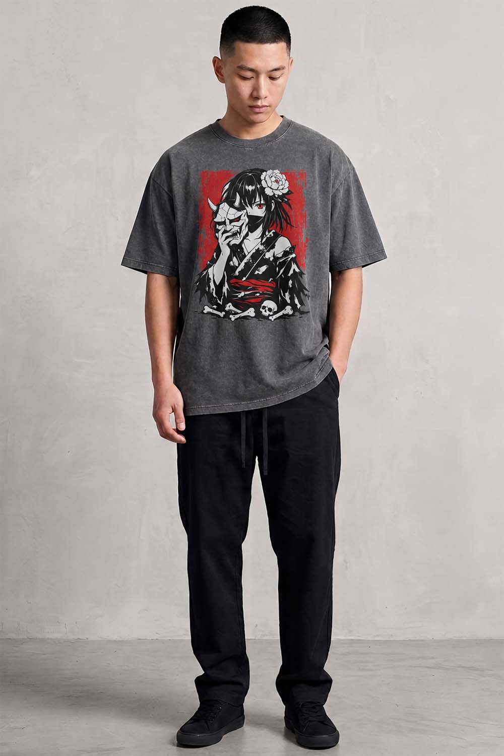 Hannya Mask Oversized Cotton T-Shirt