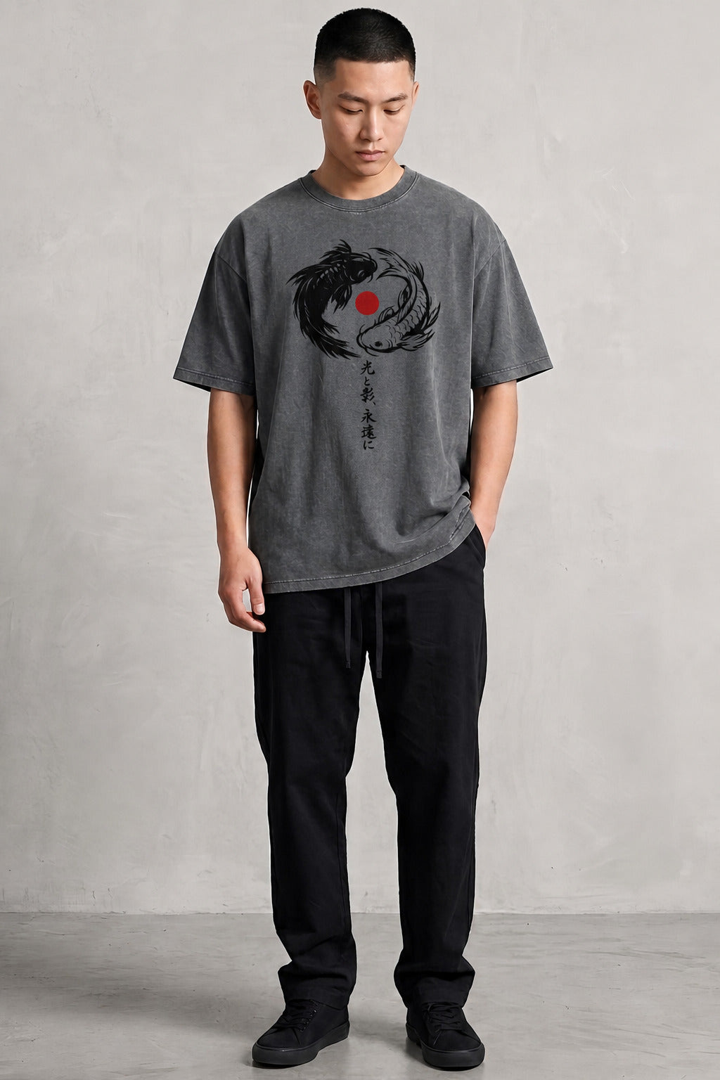 Light and Shadow Oversized Cotton T-Shirt
