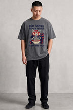 red panda ramen house Oversized Cotton T-Shirt