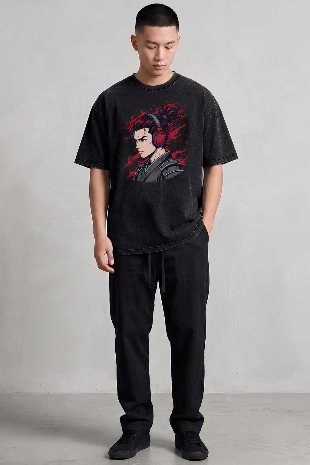 Samurai Beats Oversized Cotton T-Shirt