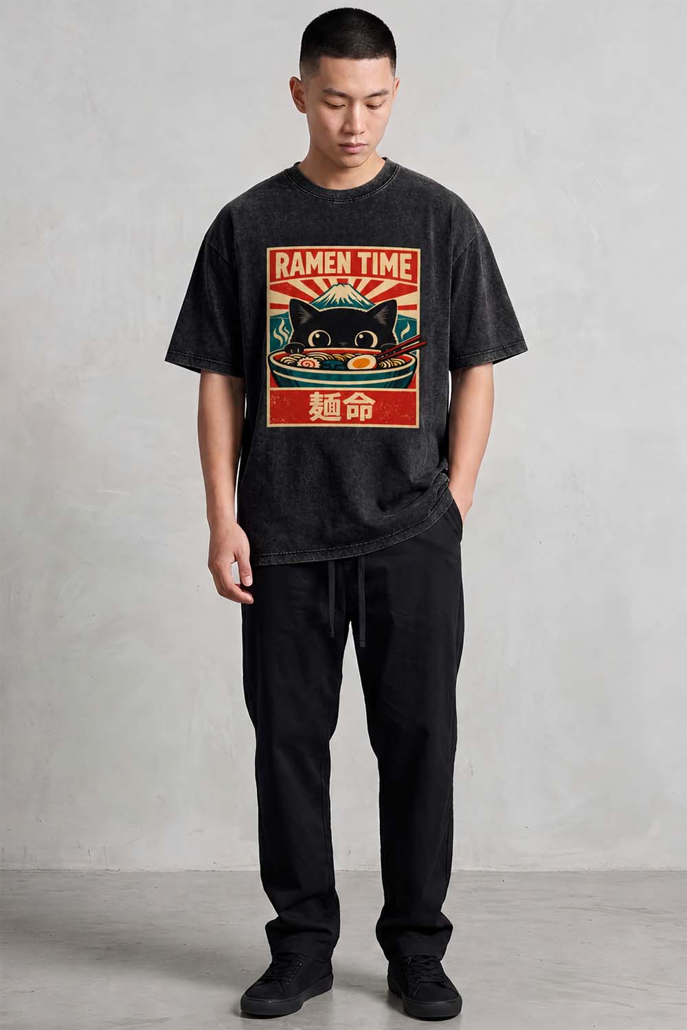 RAMEN TIME Oversized Cotton T-Shirt