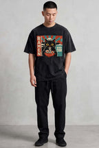 Ramen Cat Oversized Cotton T-Shirt