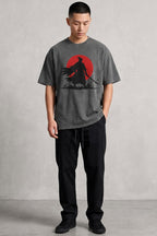 Red Sun Samurai Oversized Cotton T-Shirt