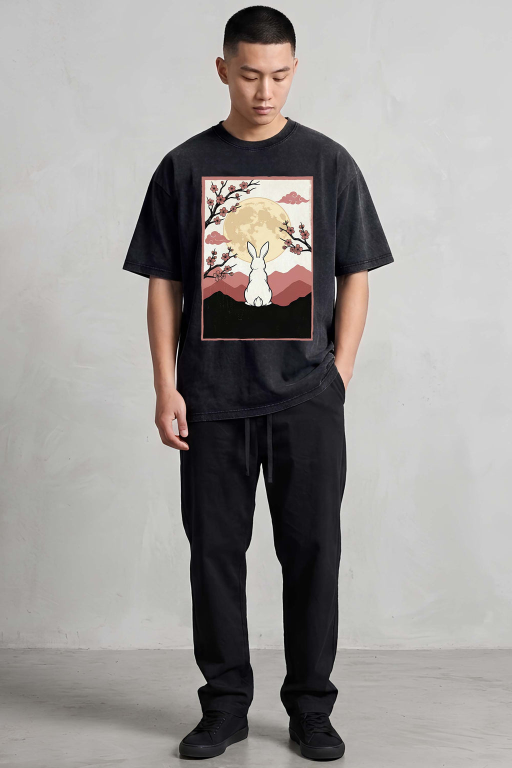 Moon Rabbit Oversized Cotton T-Shirt
