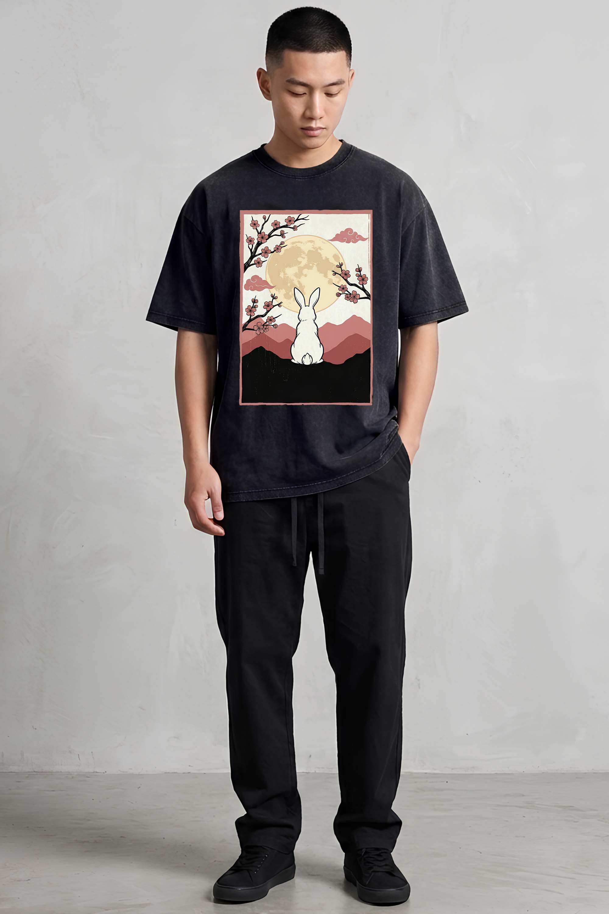 Moon Rabbit Oversized Cotton T-Shirt