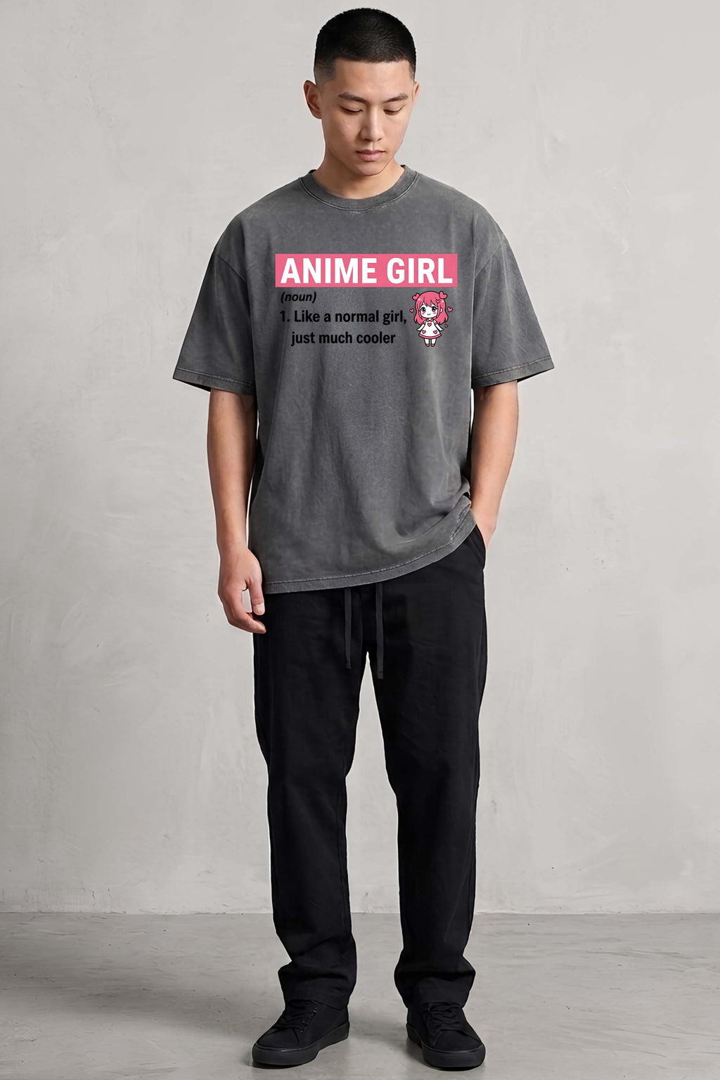 ANIME GIRL Oversized Cotton T-Shirt
