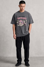 Lost in My Sketches Oversized Cotton T-Shirt