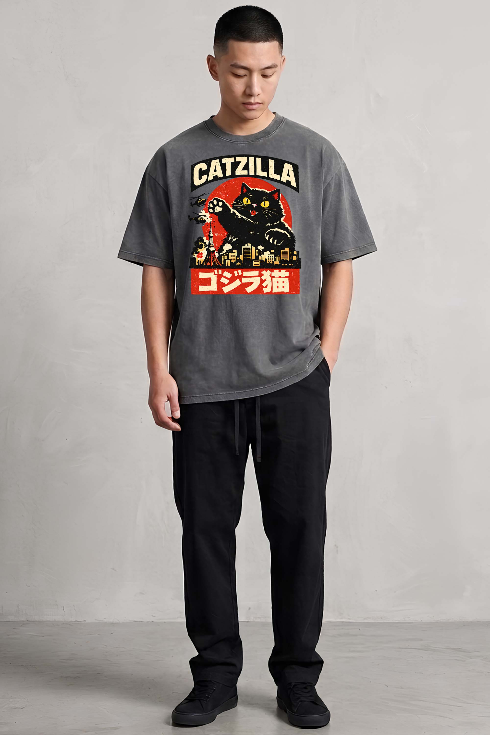 Catzilla Oversized Cotton T-Shirt