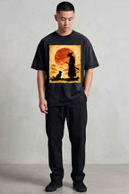 Samurai Cat Tee Oversized Cotton T-Shirt