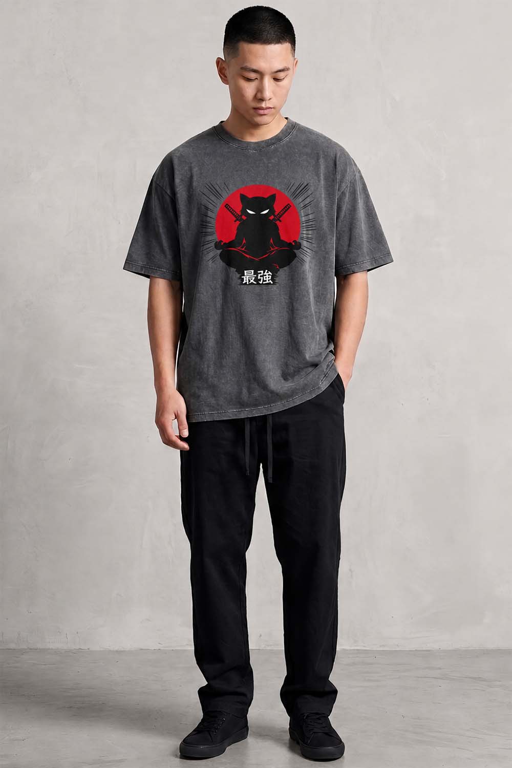 The Strongest Cat Oversized Cotton T-Shirt