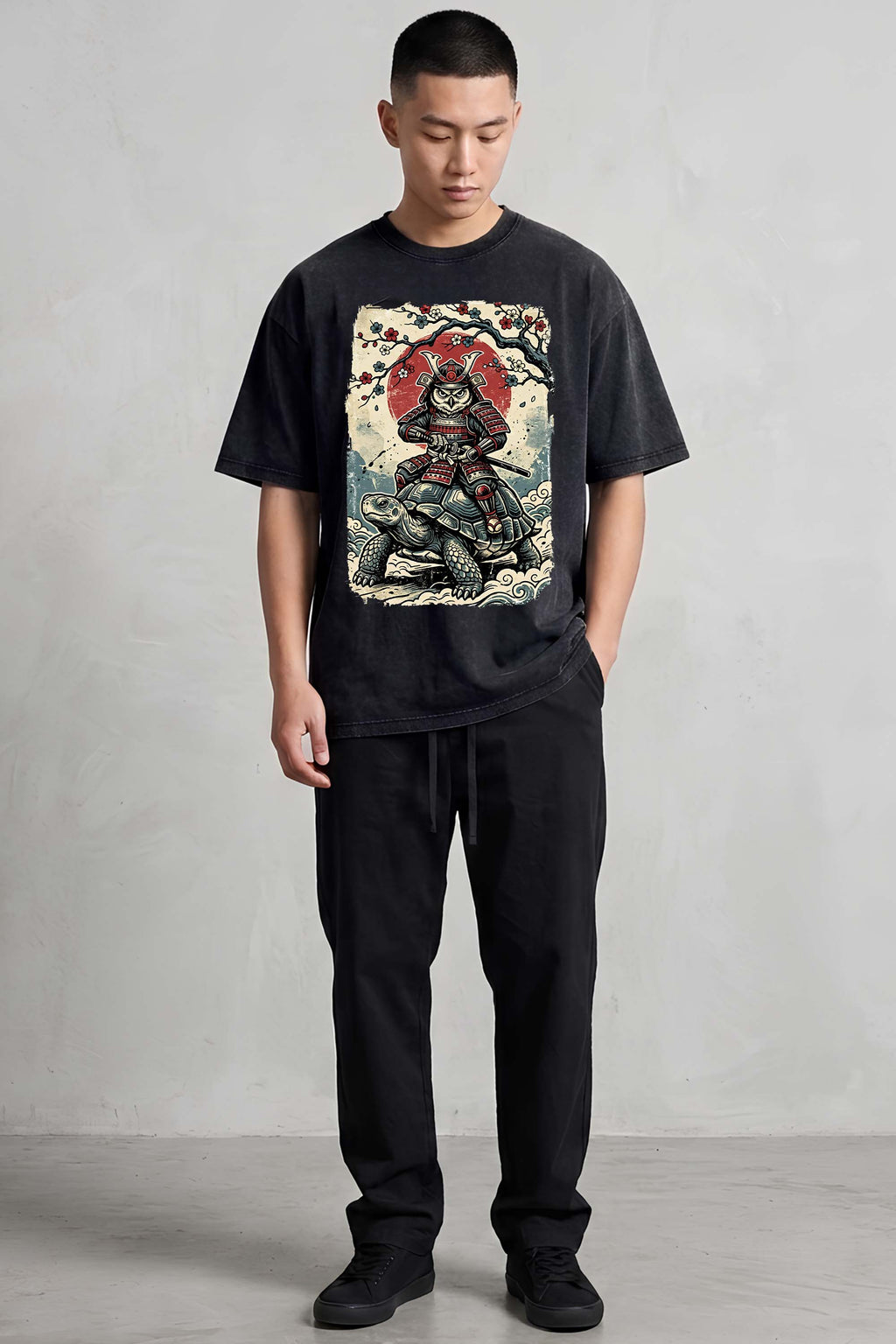 Samurai Owl Oversized Cotton T-Shirt