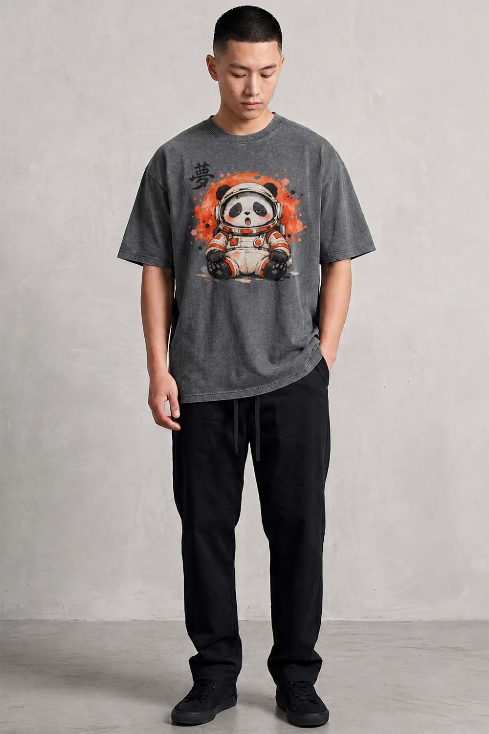 Space Panda Oversized Cotton T-Shirt