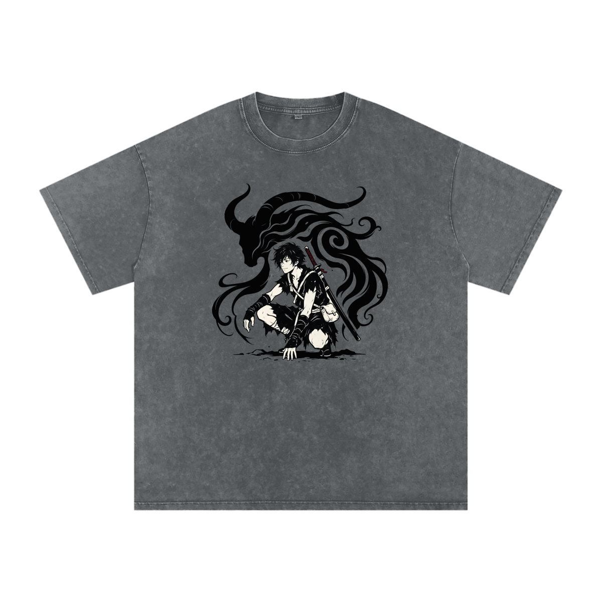 Snow Washed Oversized Cotton T-Shirt