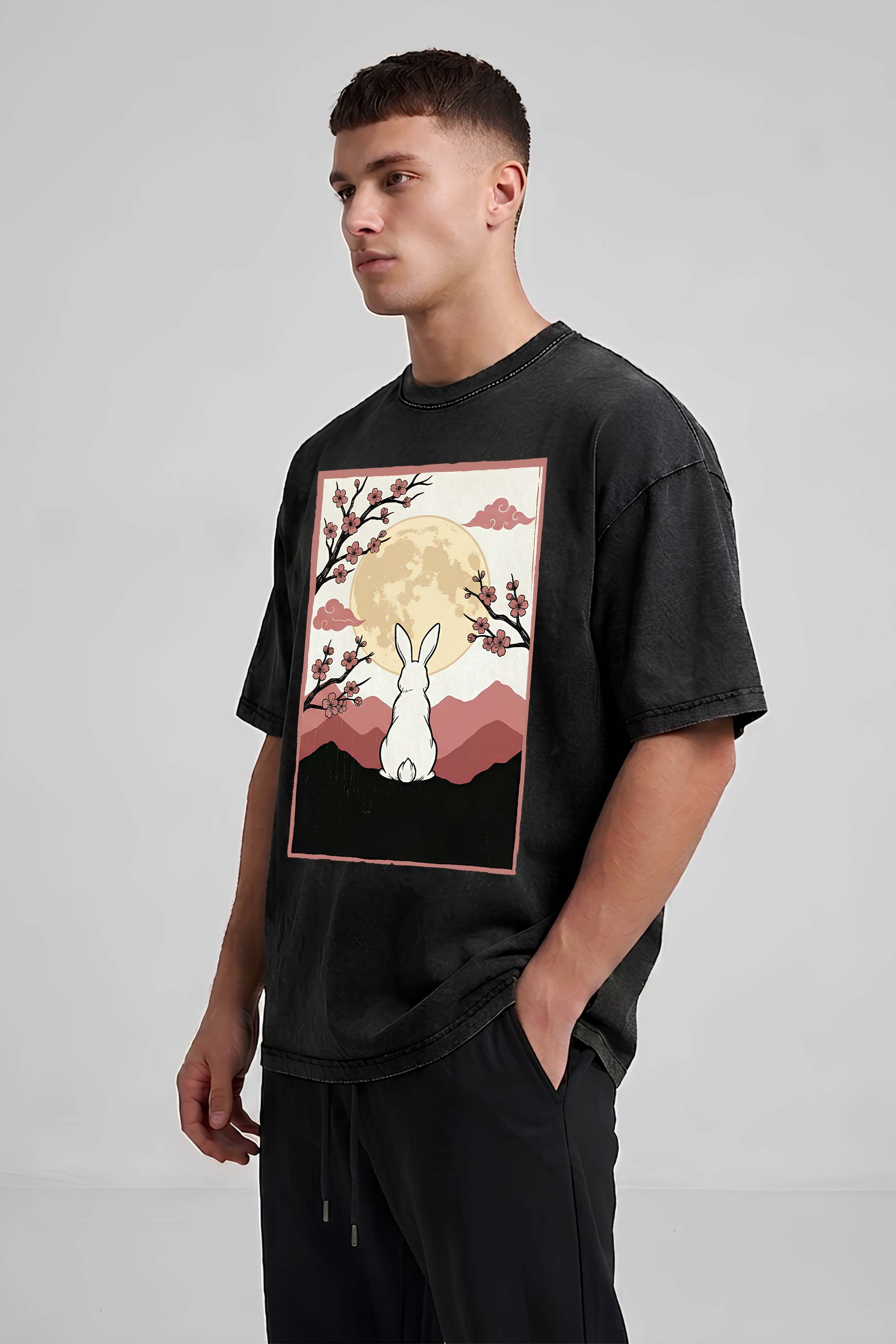 Moon Rabbit Oversized Cotton T-Shirt