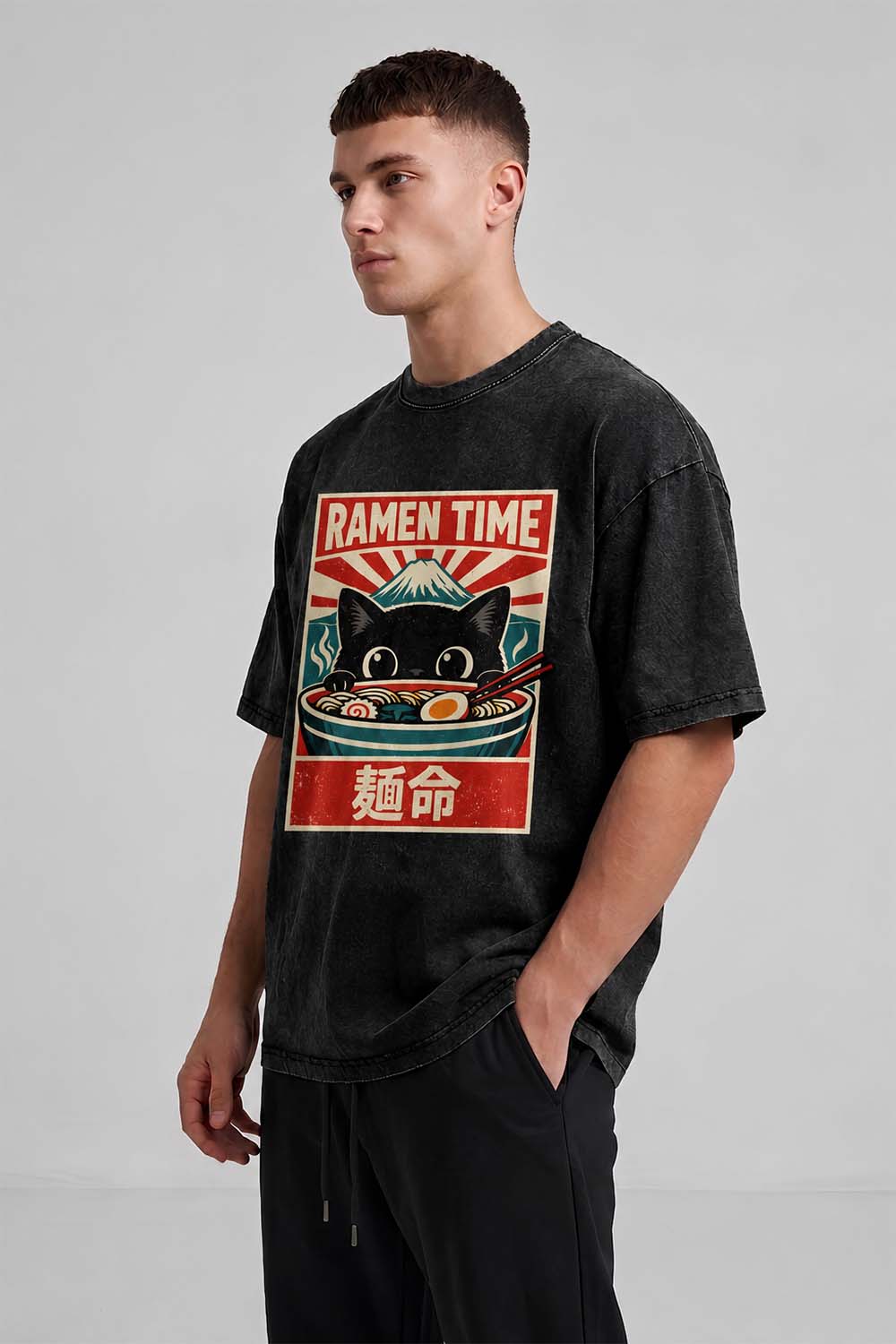 RAMEN TIME Oversized Cotton T-Shirt