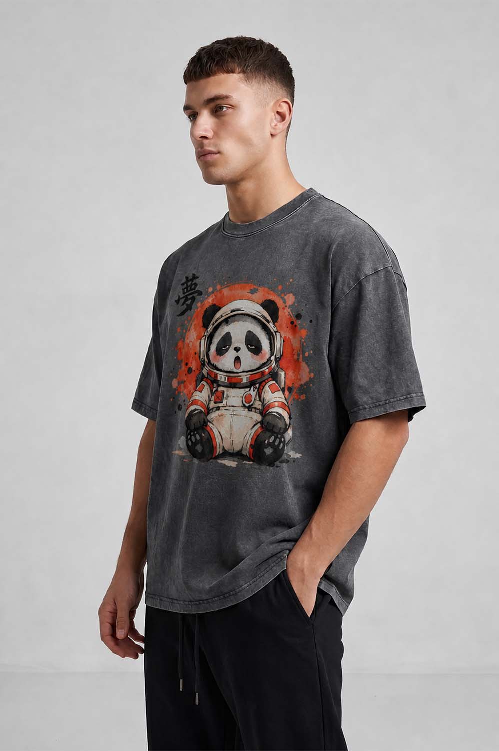 Space Panda Oversized Cotton T-Shirt