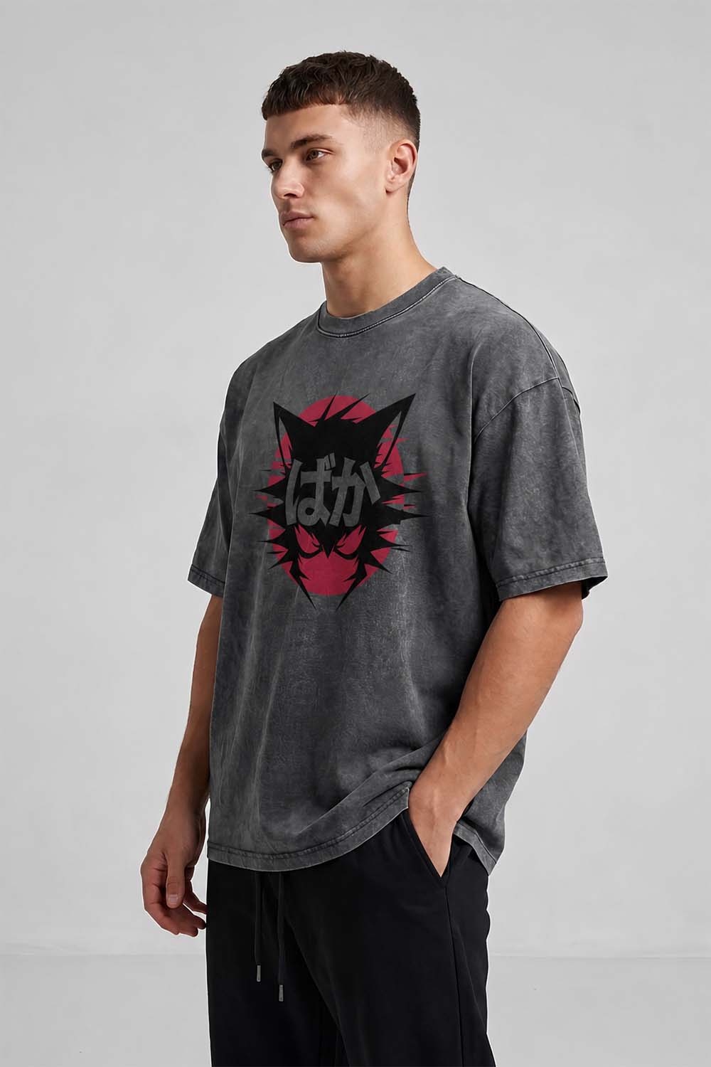 Baka Cat Oversized Cotton T-Shirt