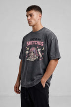 Lost in My Sketches Oversized Cotton T-Shirt