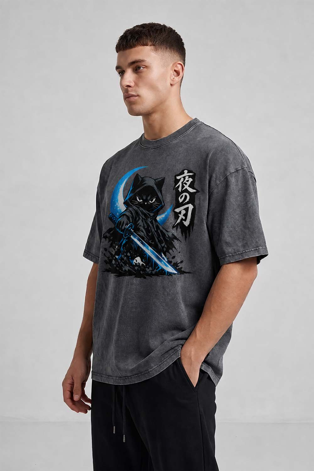 Blade of the Night Oversized Cotton T-Shirt