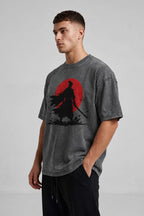 Red Sun Samurai Oversized Cotton T-Shirt