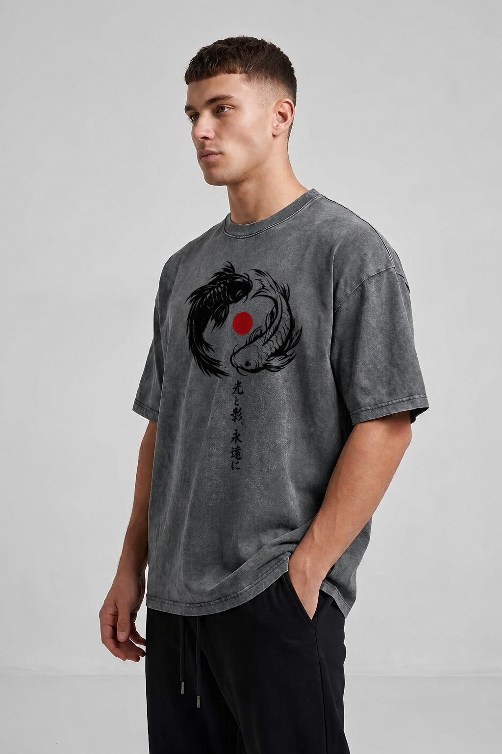 Light and Shadow Oversized Cotton T-Shirt