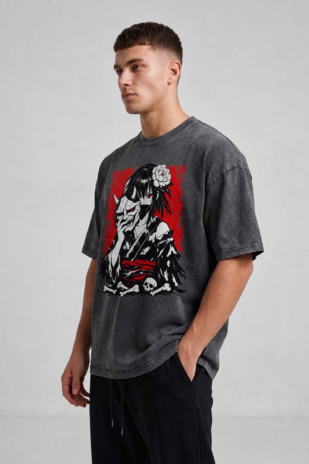 Hannya Mask Oversized Cotton T-Shirt