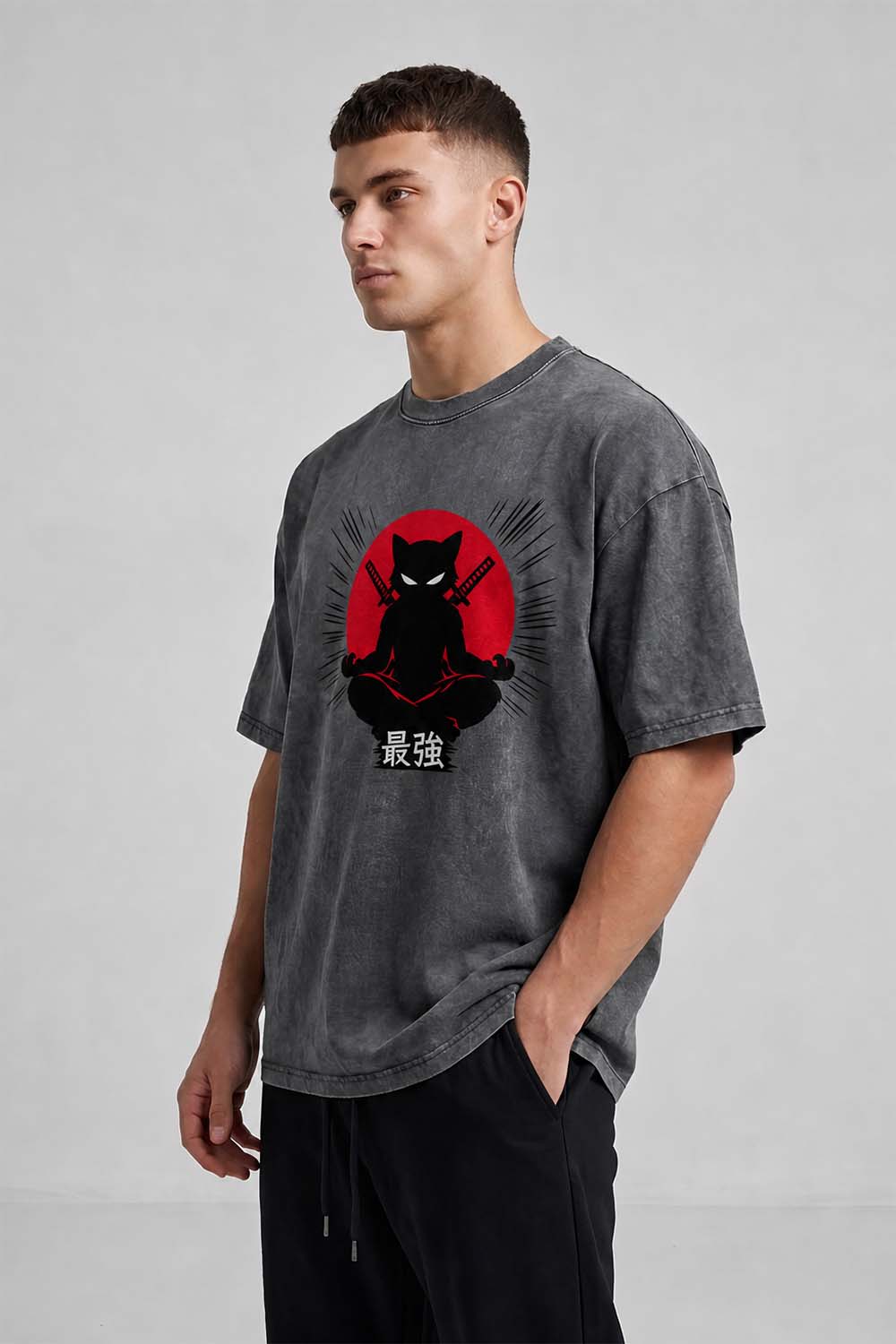 The Strongest Cat Oversized Cotton T-Shirt
