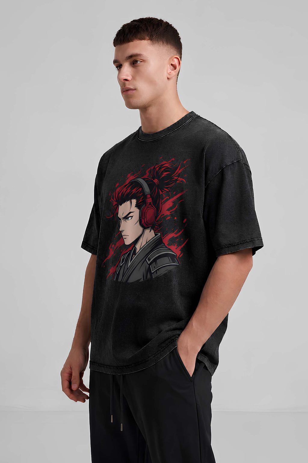 Samurai Beats Oversized Cotton T-Shirt