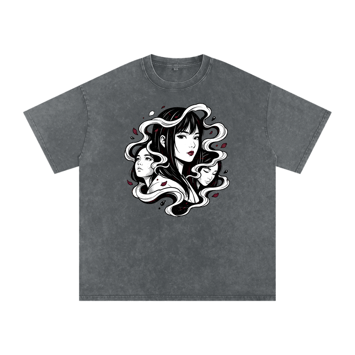 Snow Washed Oversized Cotton T-Shirt