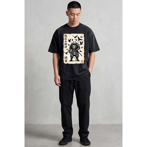 Panda Samurai Oversized Cotton T-Shirt