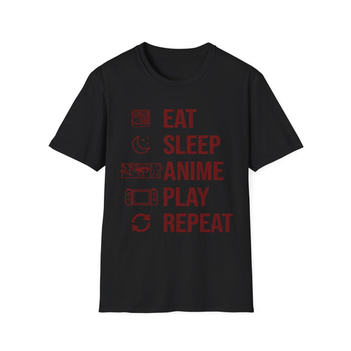 "Eat Sleep Anime Play Repeat" T‑Shirt