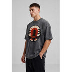 Pagoda Sunset Oversized Cotton T-Shirt