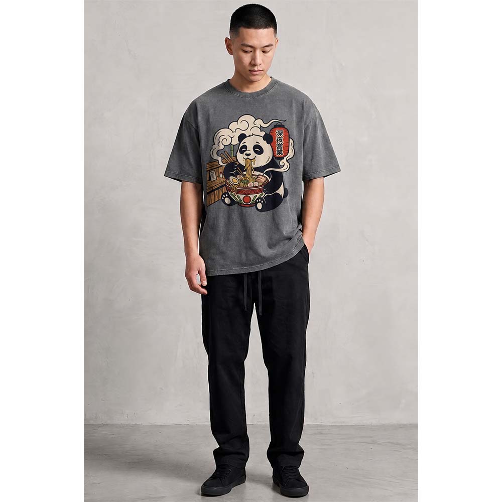 Panda Ramen Oversized Cotton T-Shirt