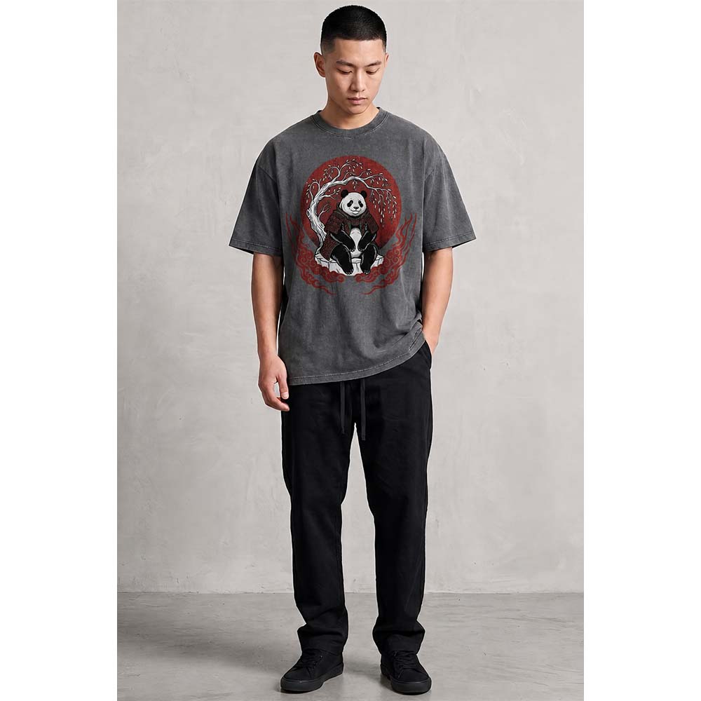 Panda Zen Oversized Cotton T-Shirt