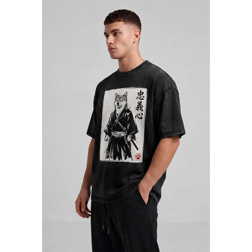 Samurai Shiba Inu Oversized Cotton T-Shirt