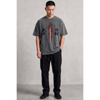 Katana & Cherry Oversized Cotton T-Shirt