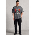 Kitsune Skull Oversized Cotton T-Shirt