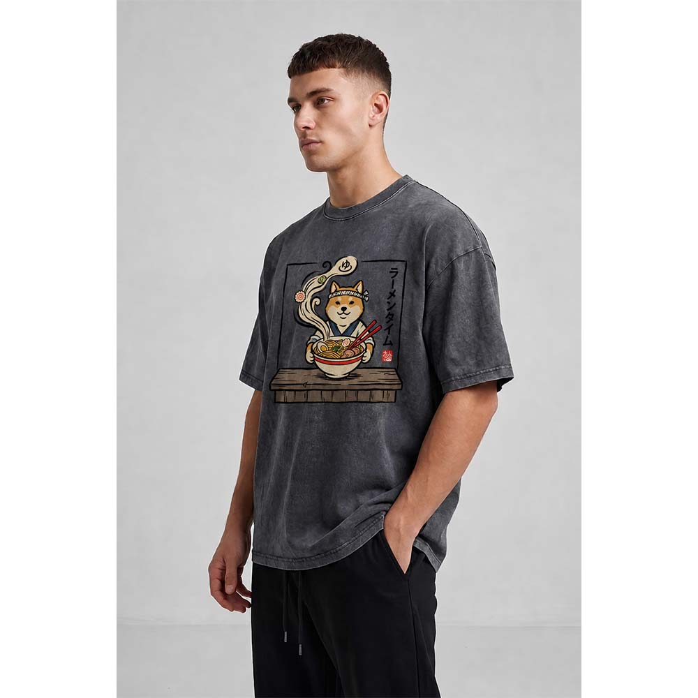 Shiba Ramen Master Oversized Cotton T-Shirt